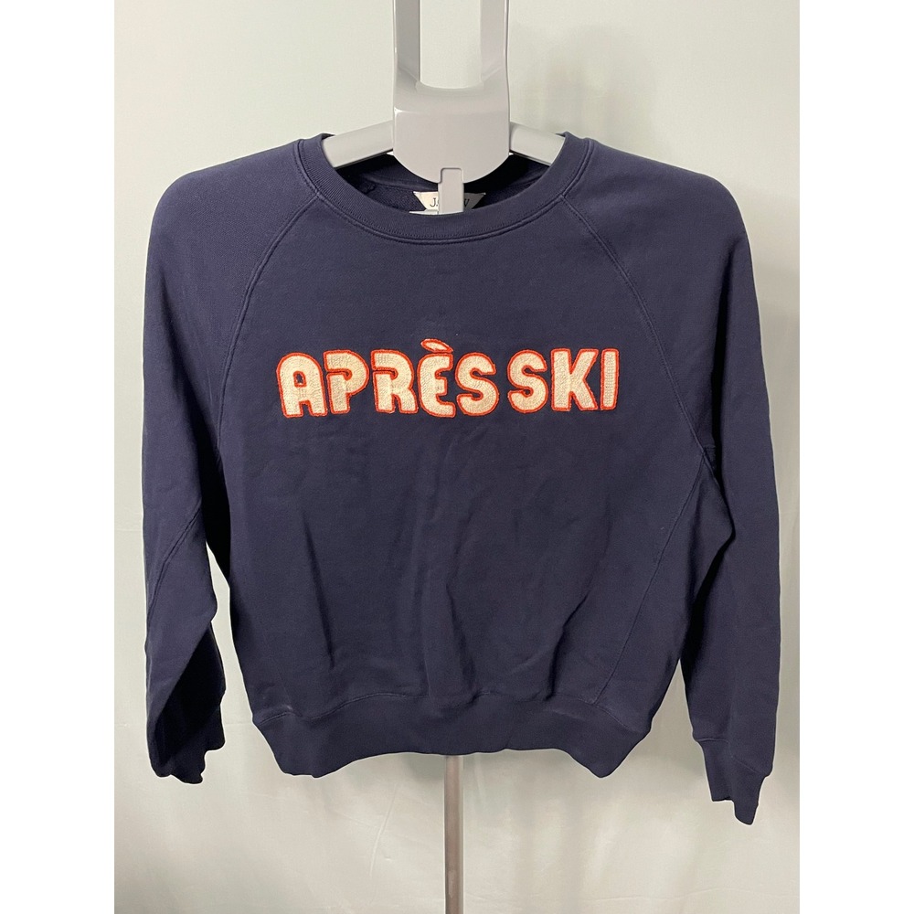J.Crew Apres Ski Sweatshirt Womens XS‎ Embroidered Cozy Winter Pullover